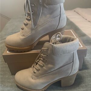 Zigi Soho Women's Lace Up Boots in Beige